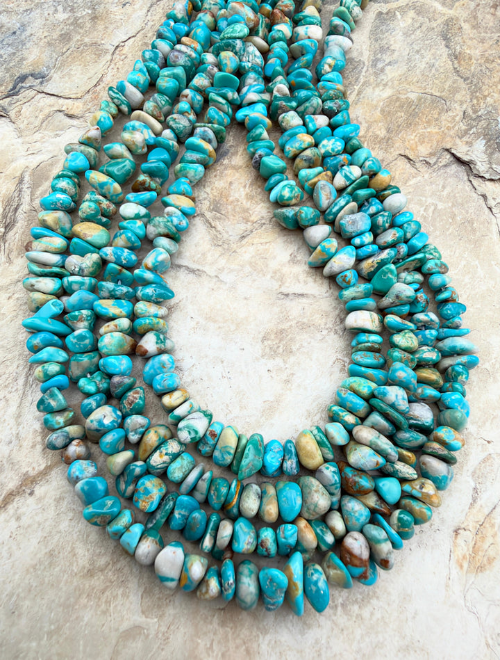 RARE Fox Turquoise (Nevada) Graduated Nugget/Chip Beads