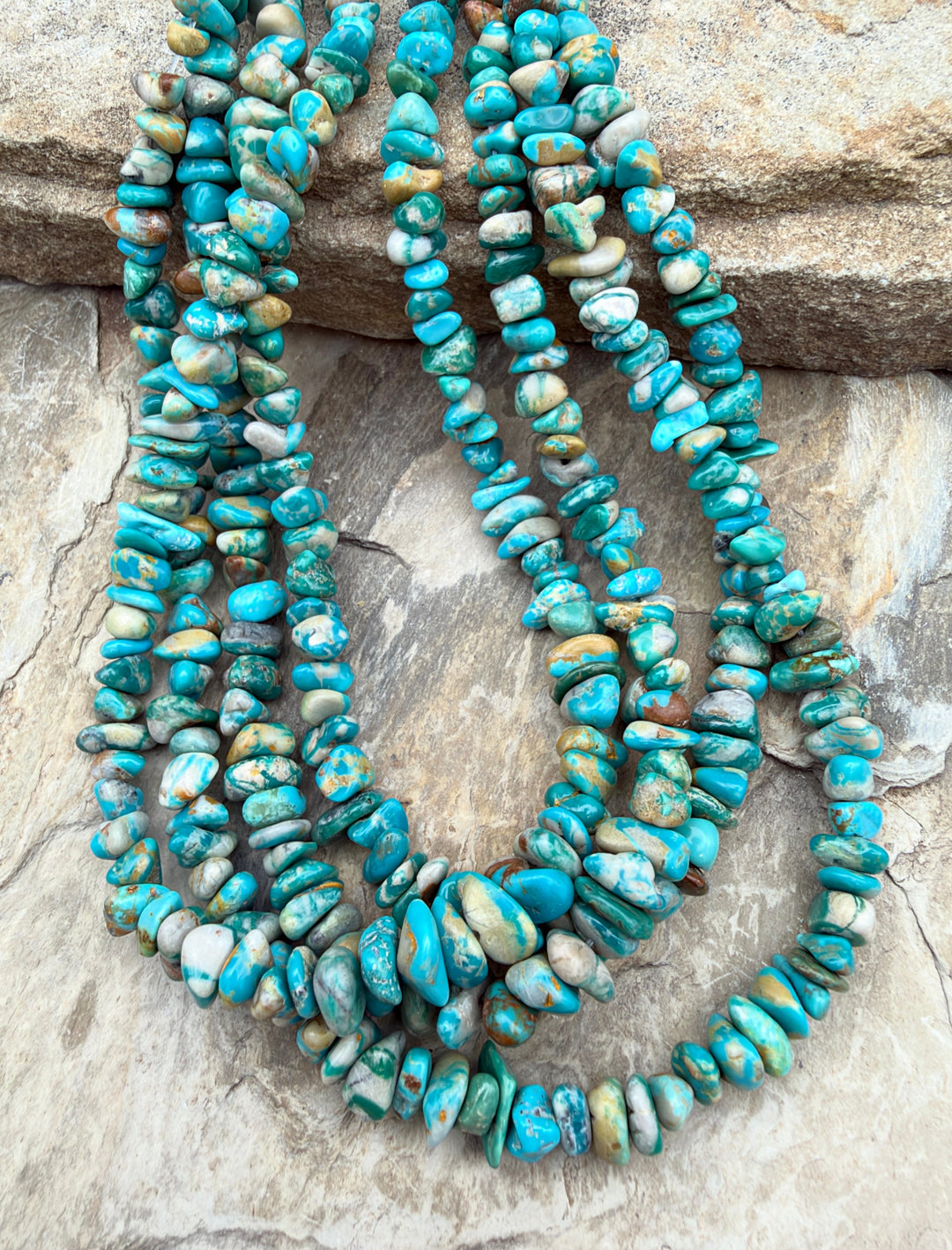 RARE Fox Turquoise (Nevada) Graduated Nugget/Chip Beads