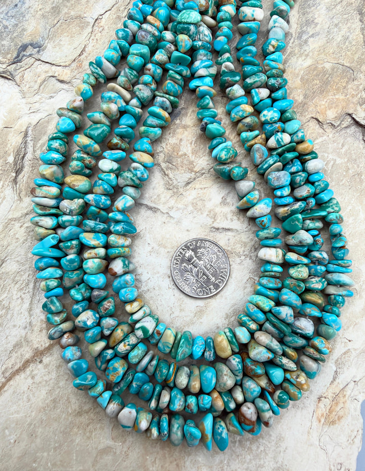 RARE Fox Turquoise (Nevada) Graduated Nugget/Chip Beads