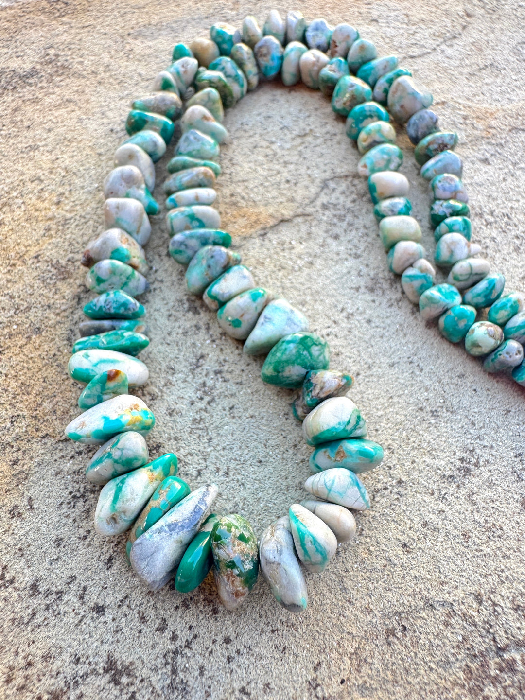 RARE Fox Turquoise (Nevada) Grduated 5-13mm Nugget Beads 16