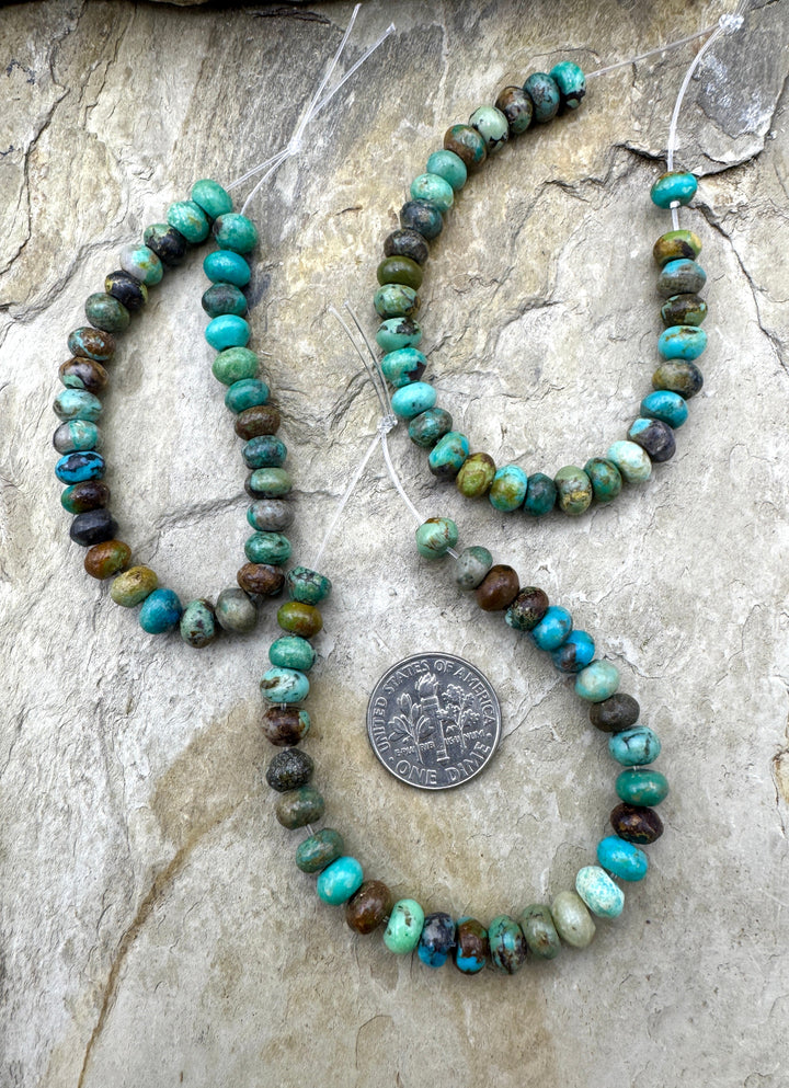 RARE Fox Turquoise (Nevada) Irregutar 6mm rondell Beads 5