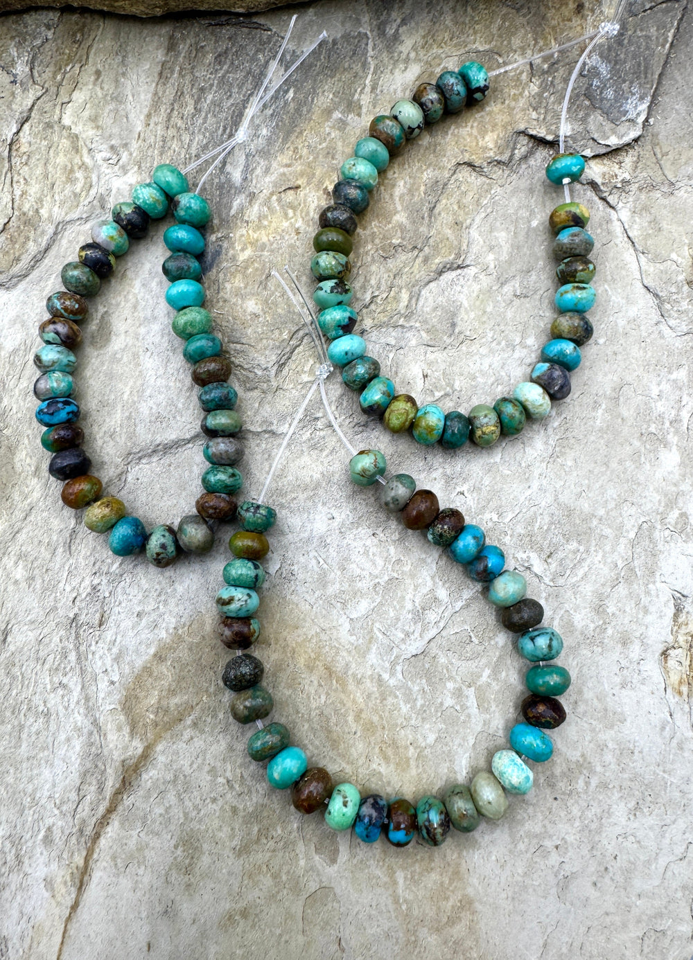 RARE Fox Turquoise (Nevada) Irregutar 6mm rondell Beads 5