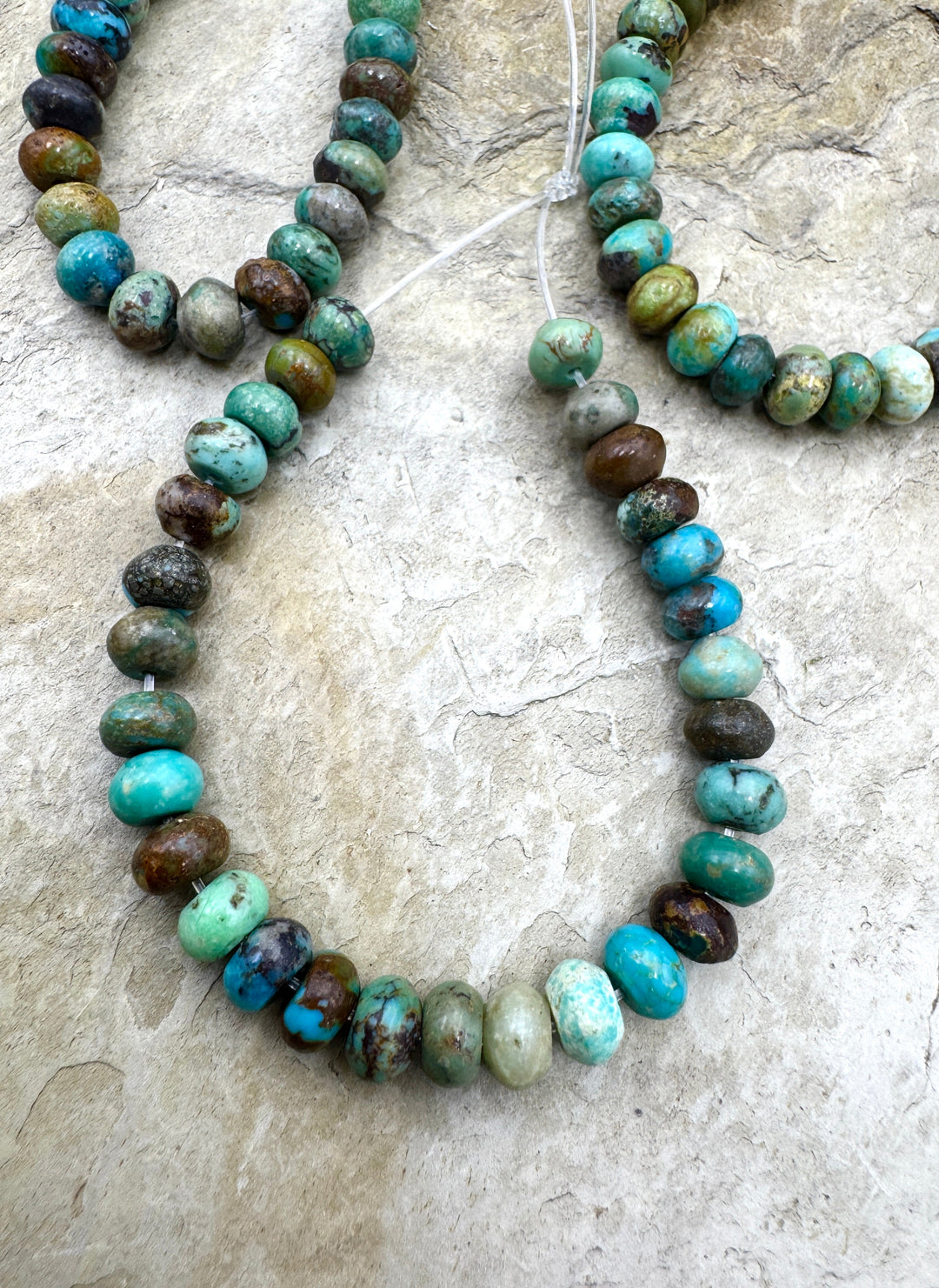 RARE Fox Turquoise (Nevada) Irregutar 6mm rondell Beads 5
