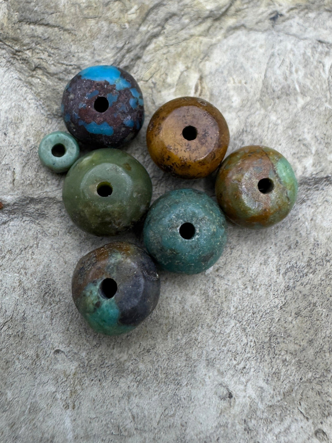 RARE Fox Turquoise (Nevada) Irregutar 6mm rondell Beads LOT