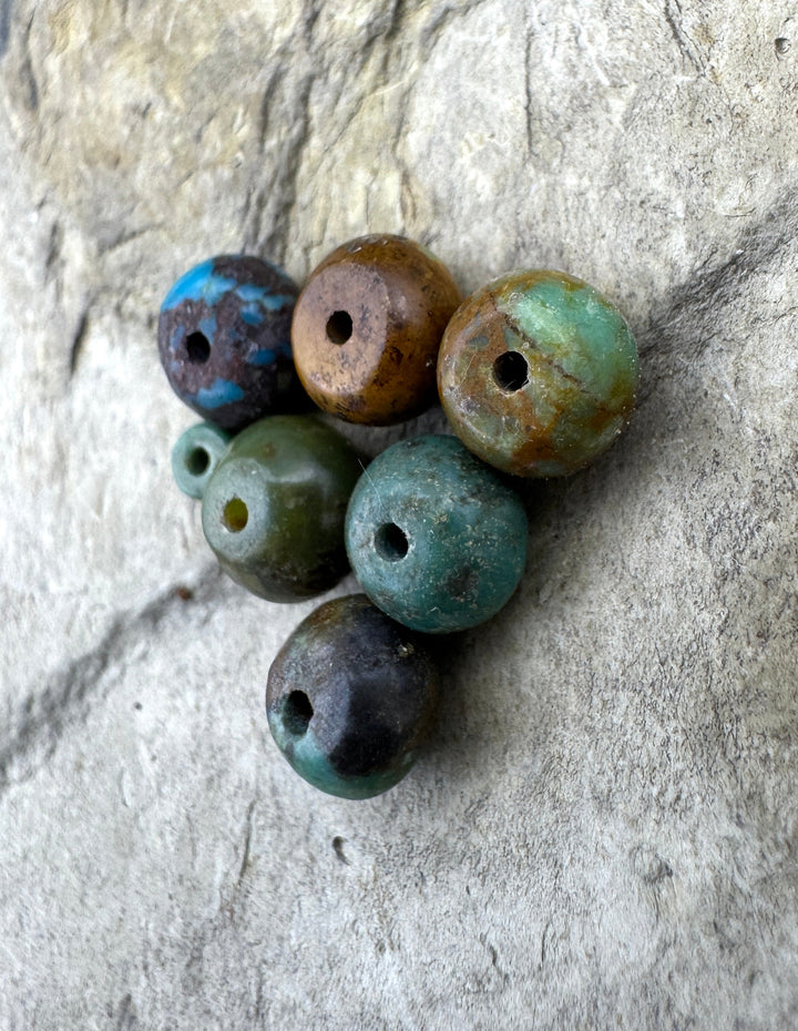 RARE Fox Turquoise (Nevada) Irregutar 6mm rondell Beads LOT
