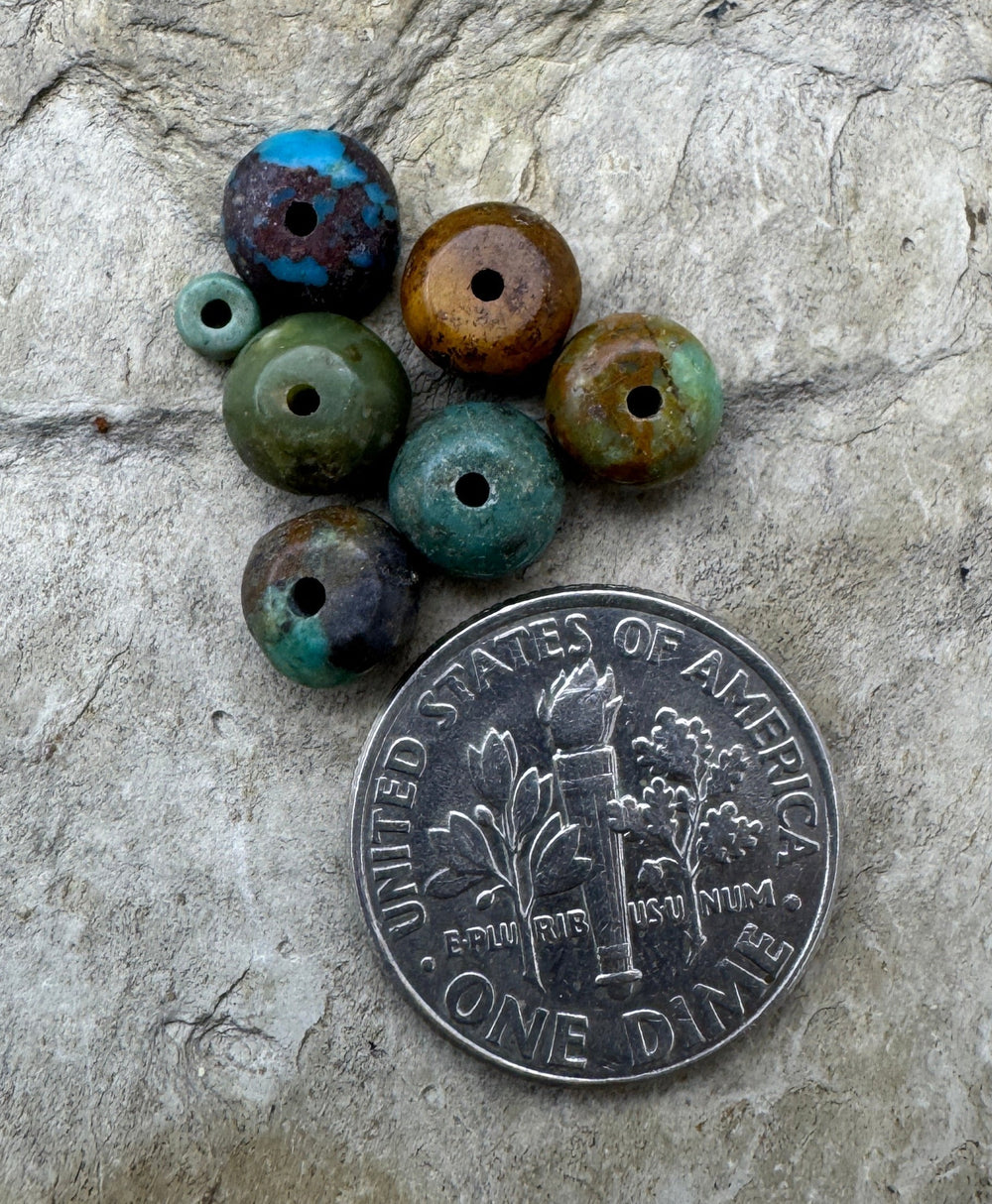 RARE Fox Turquoise (Nevada) Irregutar 6mm rondell Beads LOT