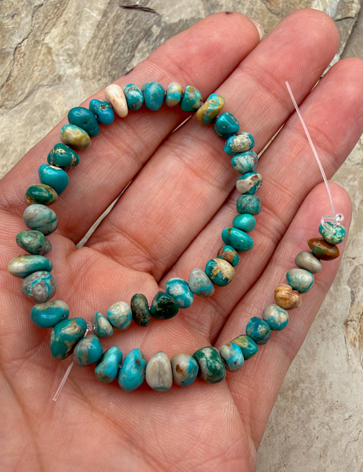RARE Fox Turquoise (Nevada) Nugget Beads 5-7mm 8 Inch