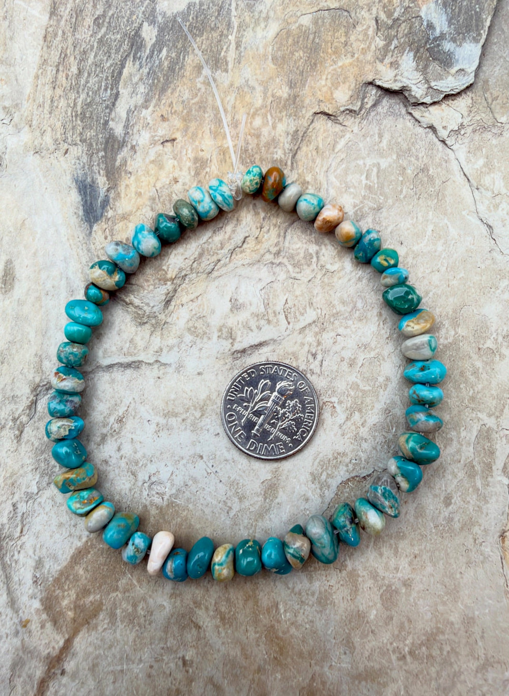 RARE Fox Turquoise (Nevada) Nugget Beads 5-7mm 8 Inch