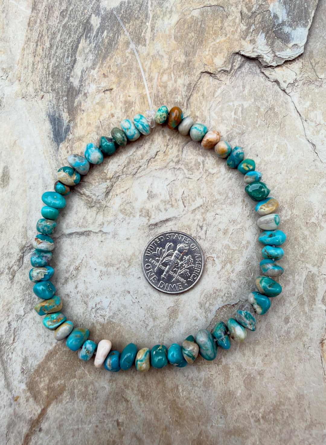 RARE Fox Turquoise (Nevada) Nugget Beads 5-7mm 8 Inch