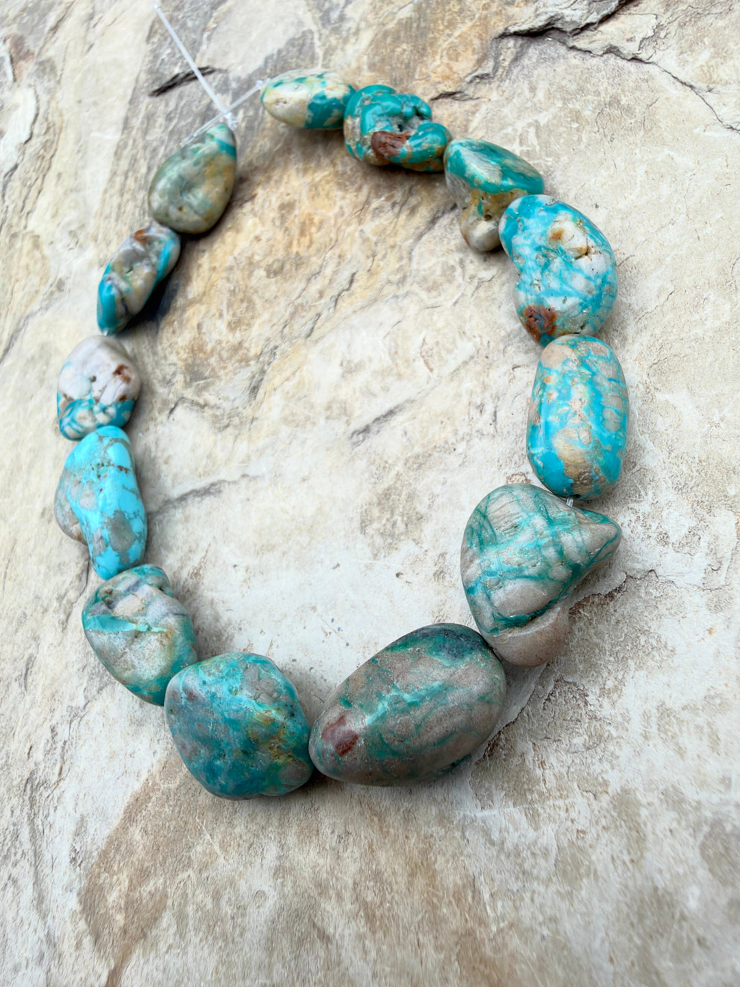 RARE Fox Turquoise (Nevada) Nugget Beads10x15-14x18mm 8