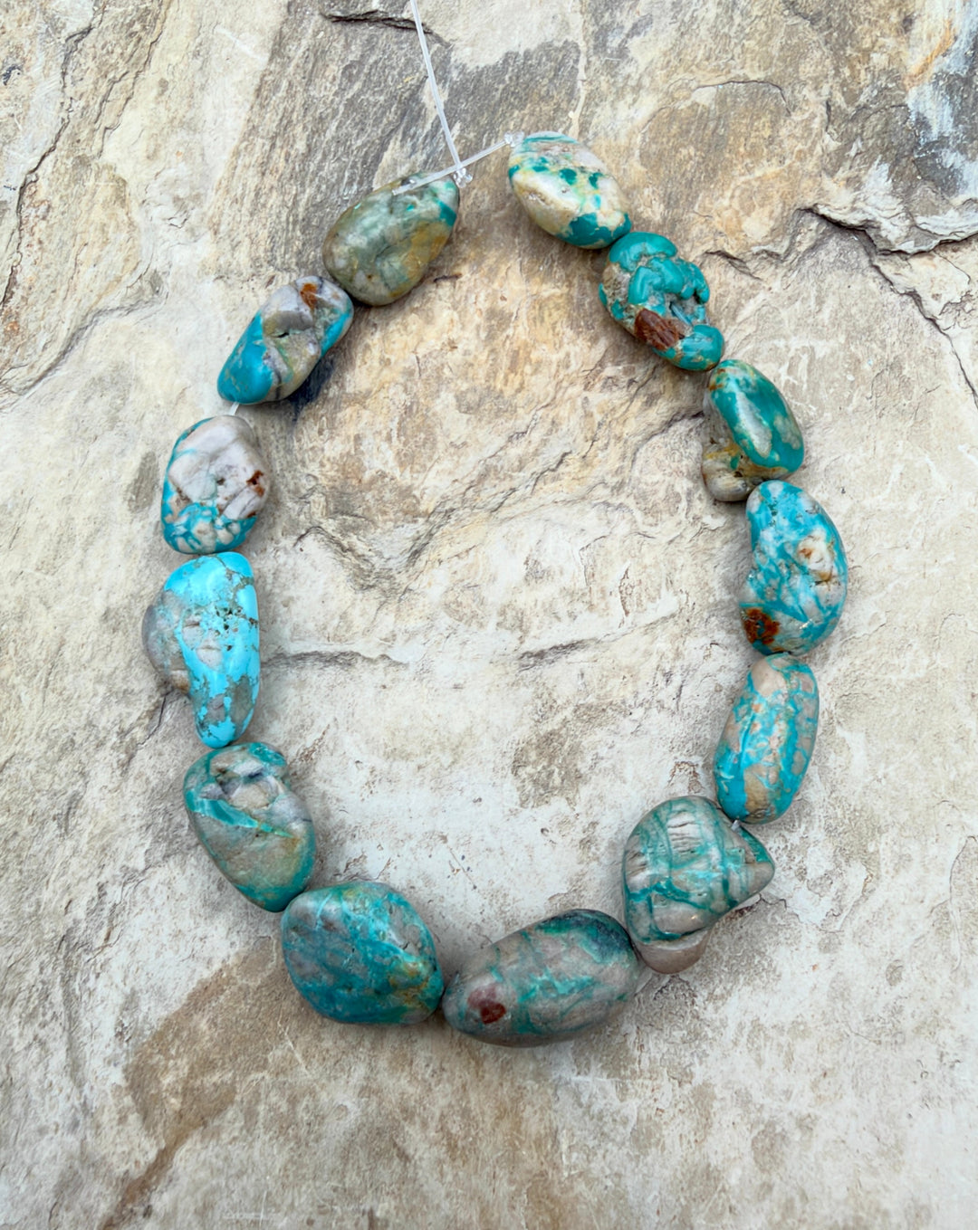 RARE Fox Turquoise (Nevada) Nugget Beads10x15-14x18mm 8