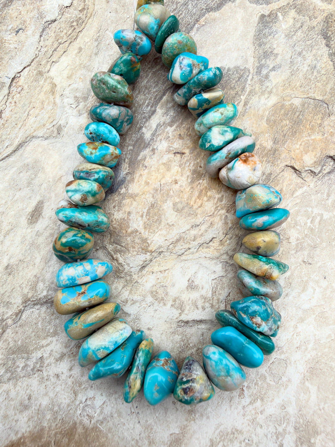 RARE Fox Turquoise (Nevada) Stacked Nugget Beads
