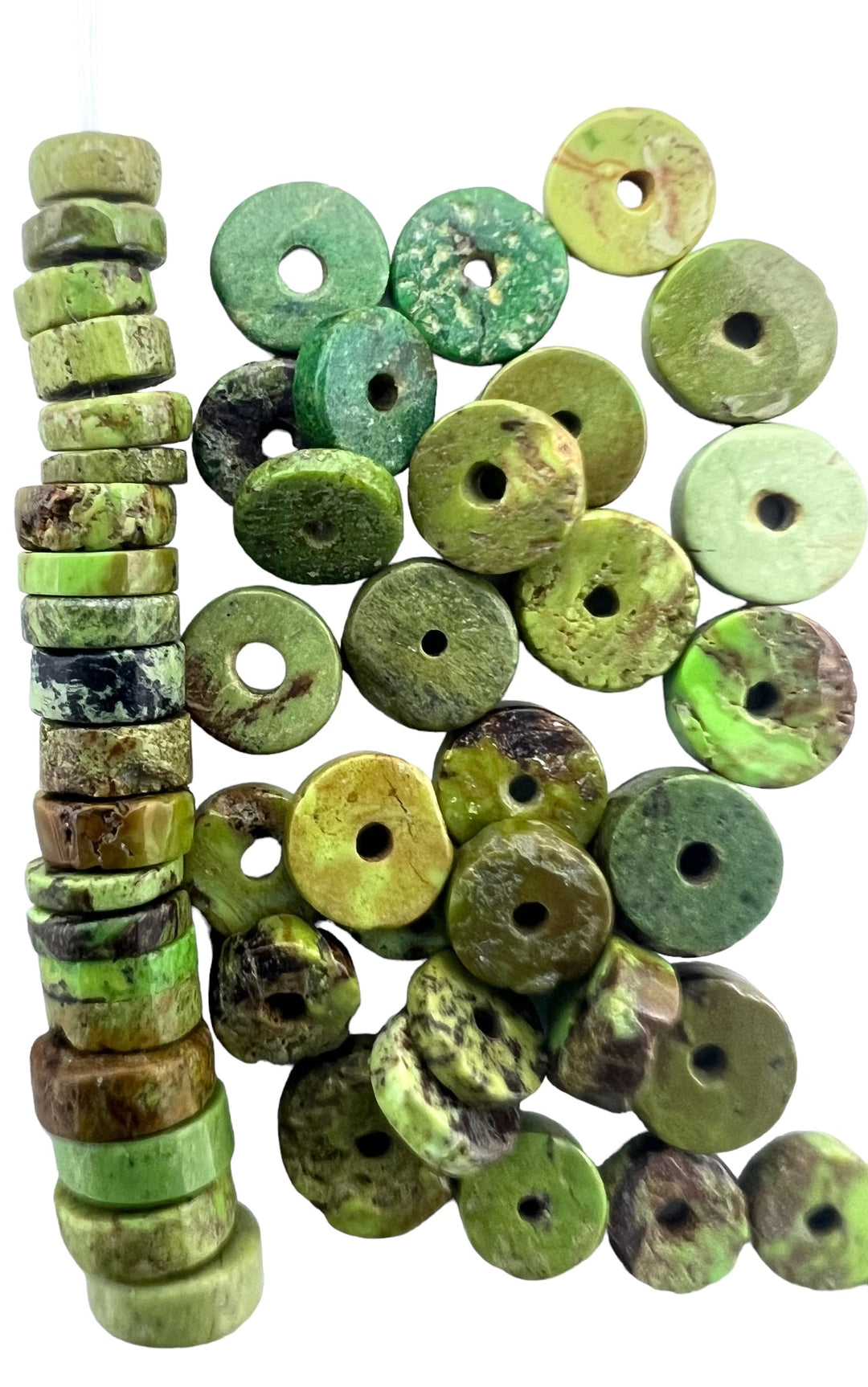 RARE Gaspeite (Canada) 4-5mm Heishi Beads (Package of 10