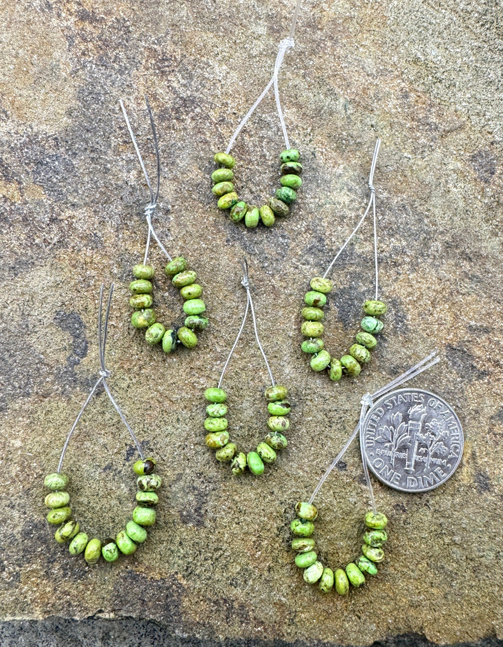 RARE Gaspeite (Canada) 4mm Rondelle Beads Set of 12 Beads