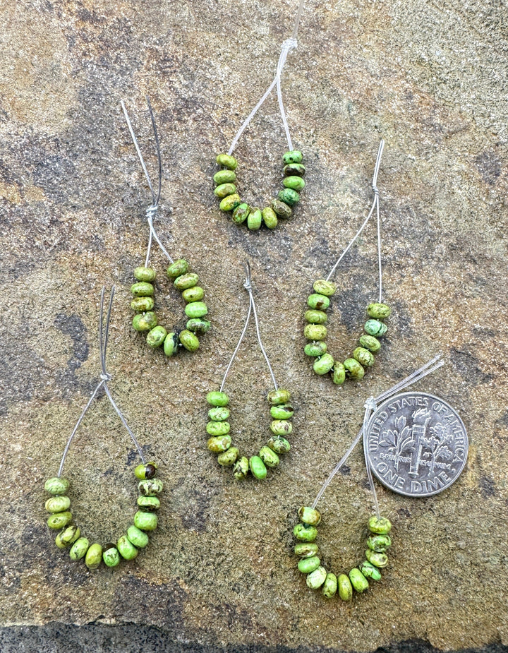 RARE Gaspeite (Canada) 4mm Rondelle Beads Set of 12 Beads