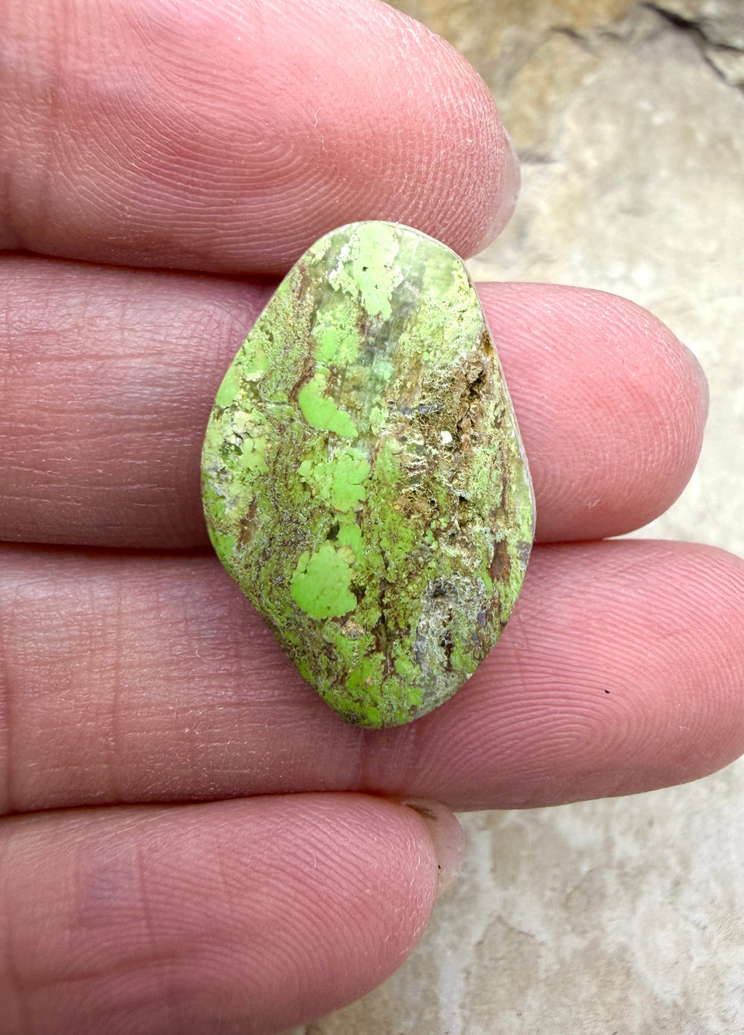 RARE Gaspeite (Canada) Freeform Cabochon 17x24mm - Gaspeite