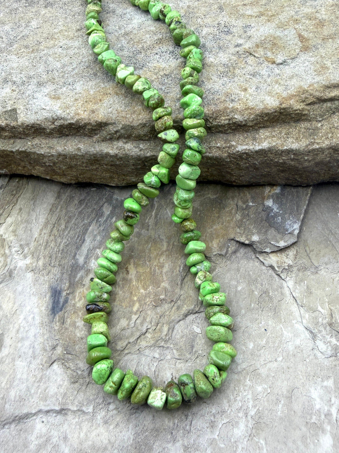 RARE Gaspeite (Canada) Graduated 4-6mm Chip/Nugget Beads 16