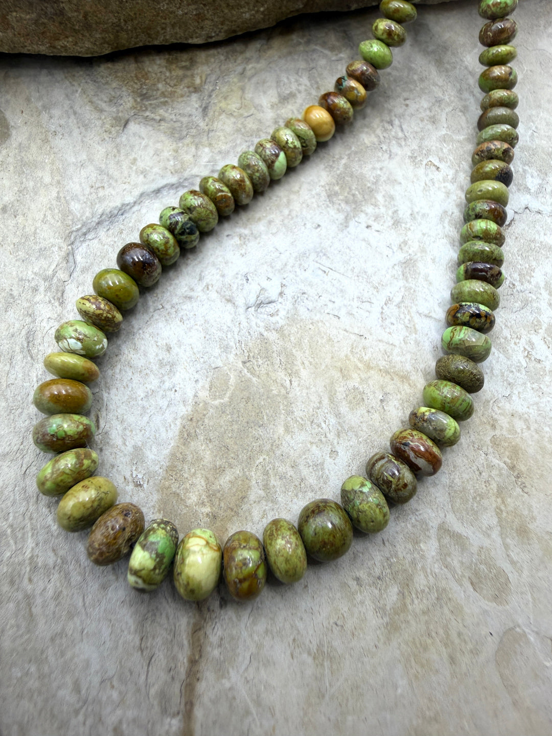 RARE Gaspeite (Canada) Graduated 4-7mm Rondelle Beads 16