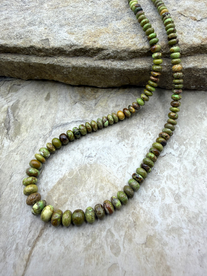 RARE Gaspeite (Canada) Graduated 4-7mm Rondelle Beads 16