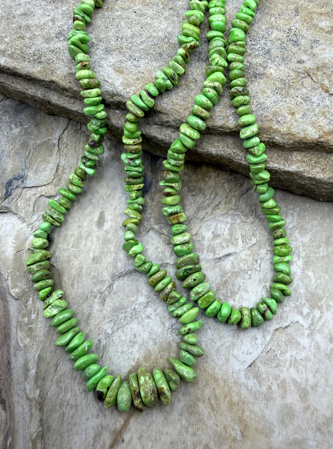 RARE Gaspeite (Canada) Graduated Nugget/Chip Beads 4-6mm