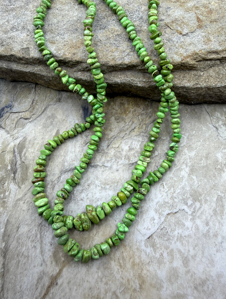 RARE Gaspeite (Canada) Graduated Nugget/Chip Beads 4-6mm