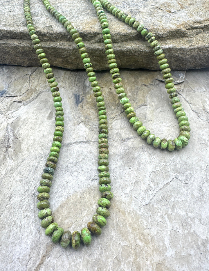 RARE Gaspeite (Canada) Graduated Rondelle Beads 4-7mm 16