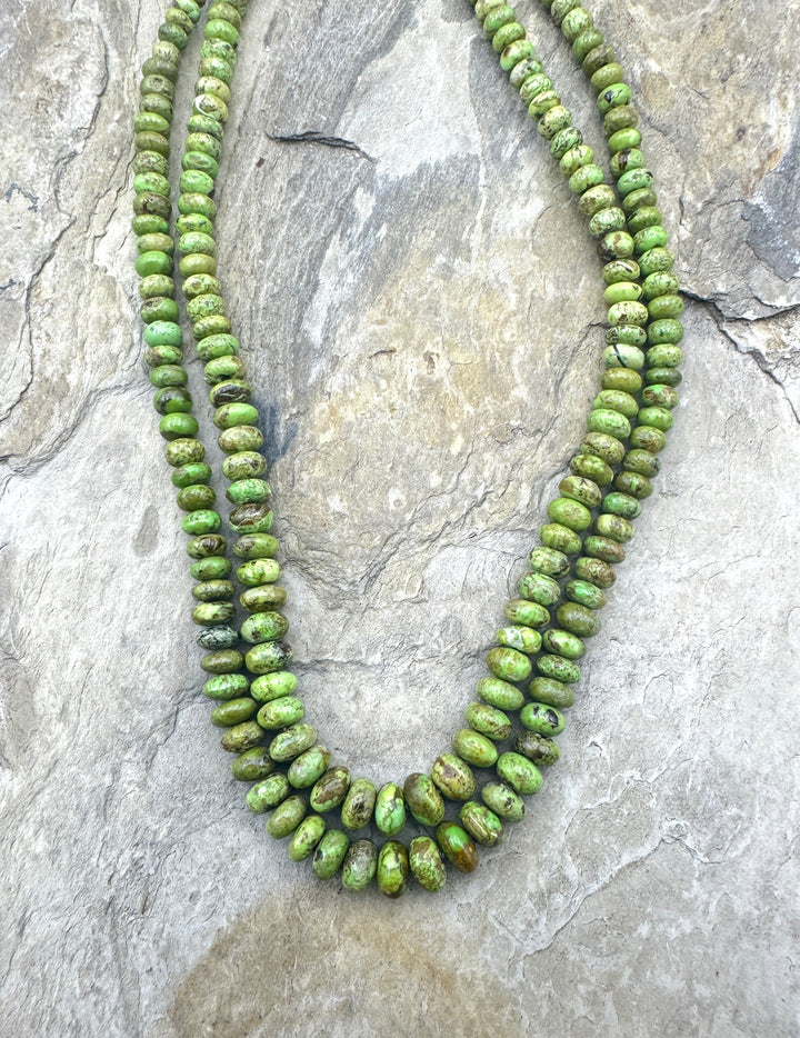 RARE Gaspeite (Canada) Graduated Rondelle Beads 4-7mm 16