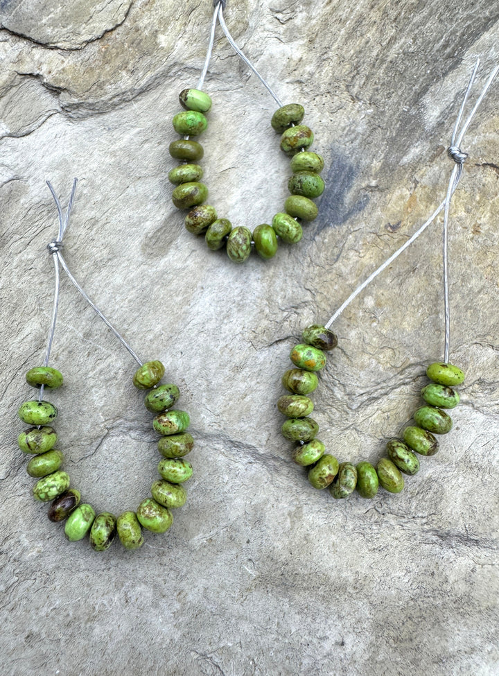 RARE Gaspeite (Canada) Graduated Rondelle Beads 4mm 15