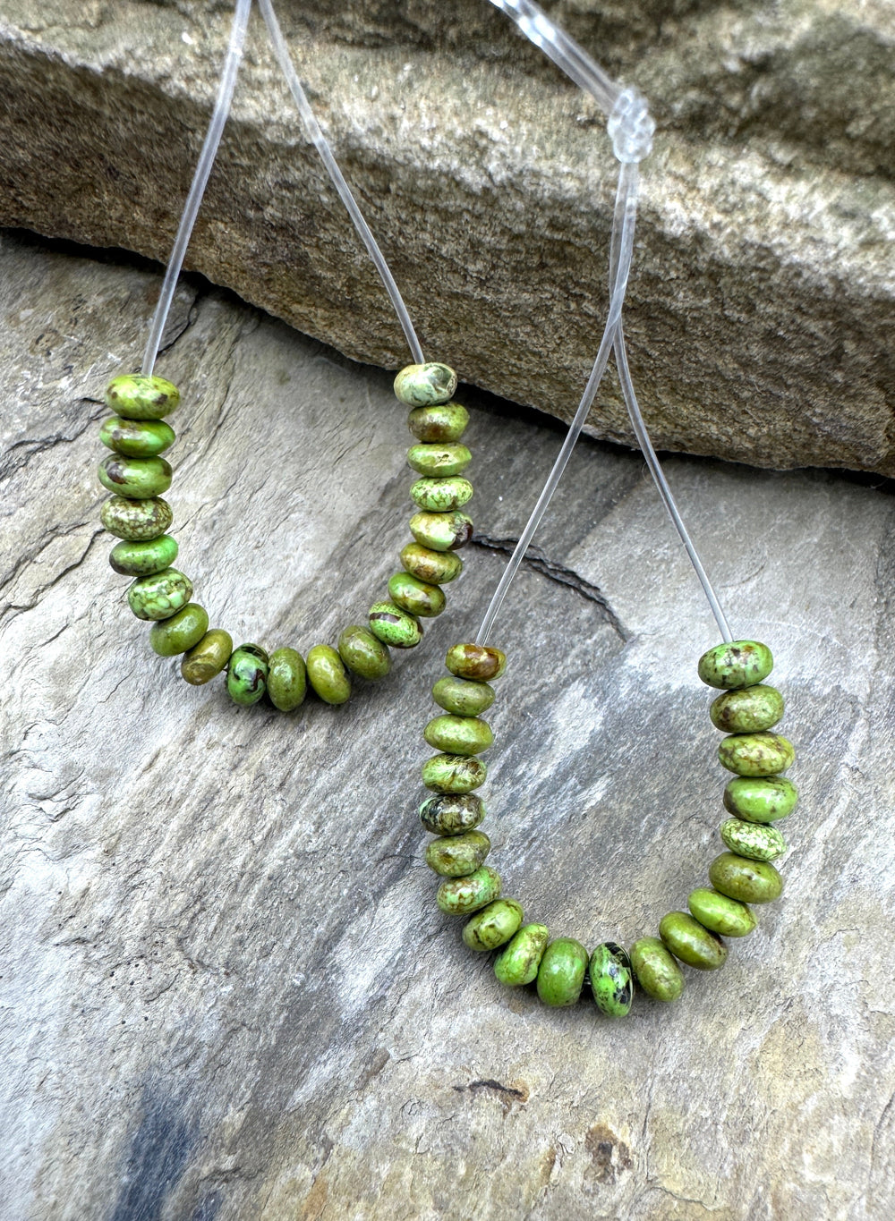 RARE Gaspeite (Canada) Graduated Rondelle Beads 4mm 20