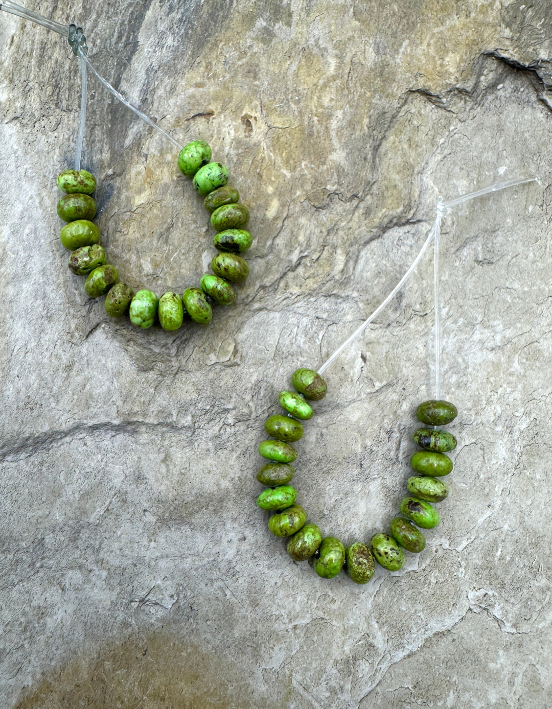 RARE Gaspeite (Canada) Rondelle Beads 5.5mm 16 Bead Mini