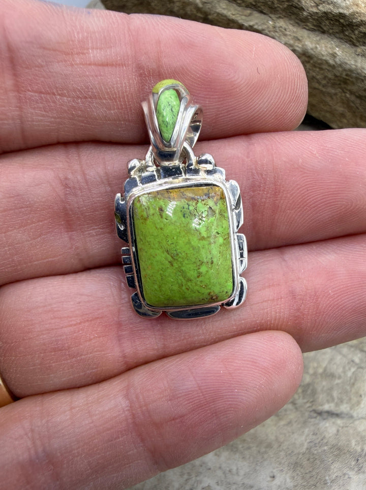 RARE Gaspeite (Canada) Sterling Silver Pendant