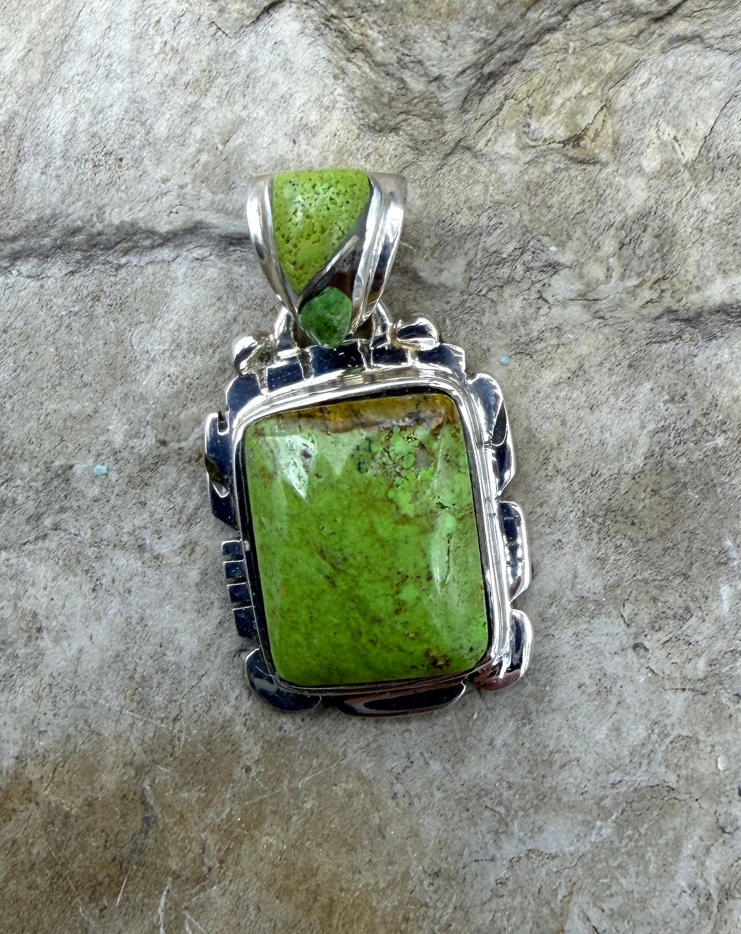 RARE Gaspeite (Canada) Sterling Silver Pendant