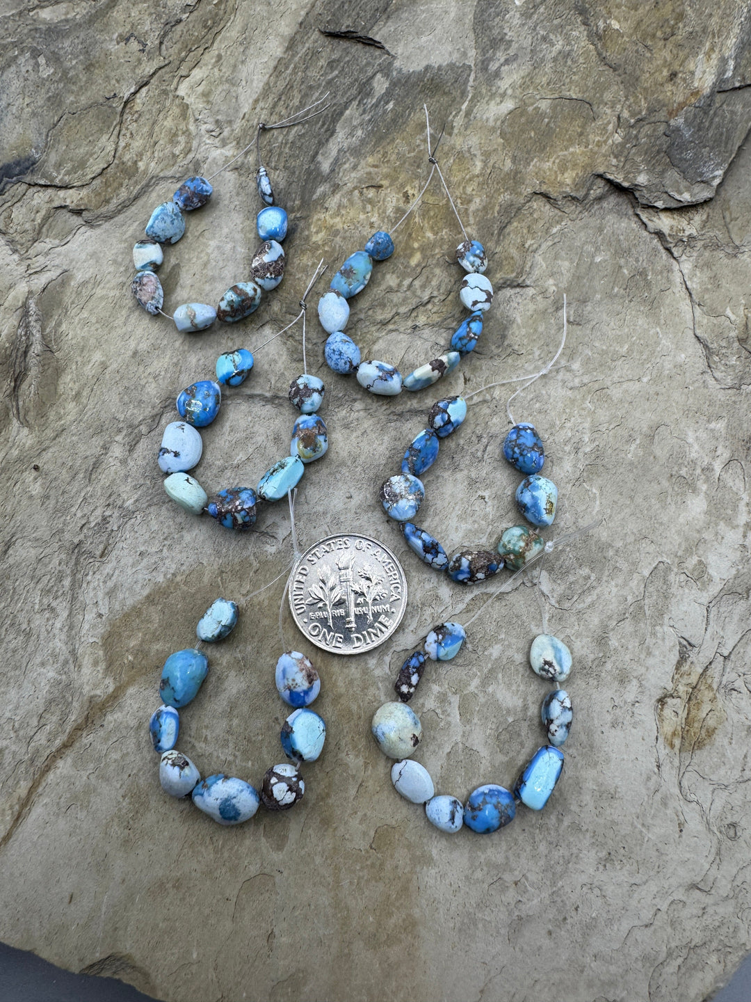 RARE Golden Hills Turquoise (Kazakhstan) 4-6mm Set of 8