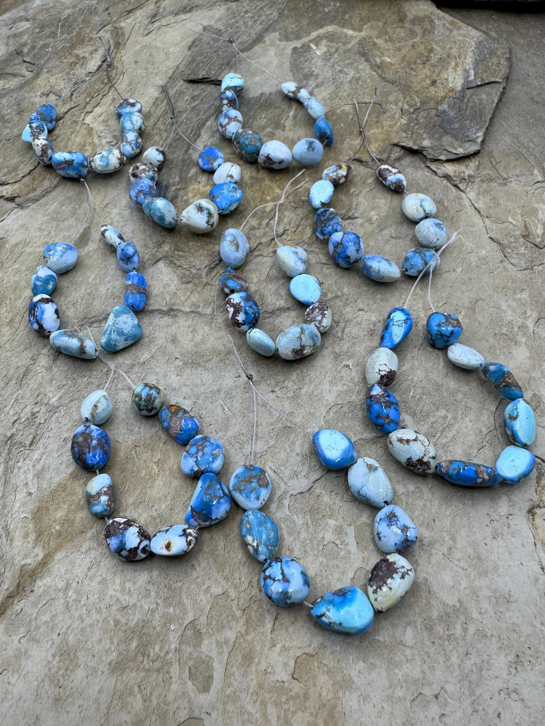 RARE Golden Hills Turquoise (Kazakhstan) 5-7mm Set of 8