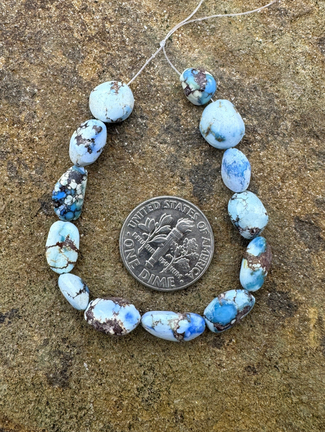 RARE Golden Hills Turquoise (Kazakhstan) 6-8mm Irregular