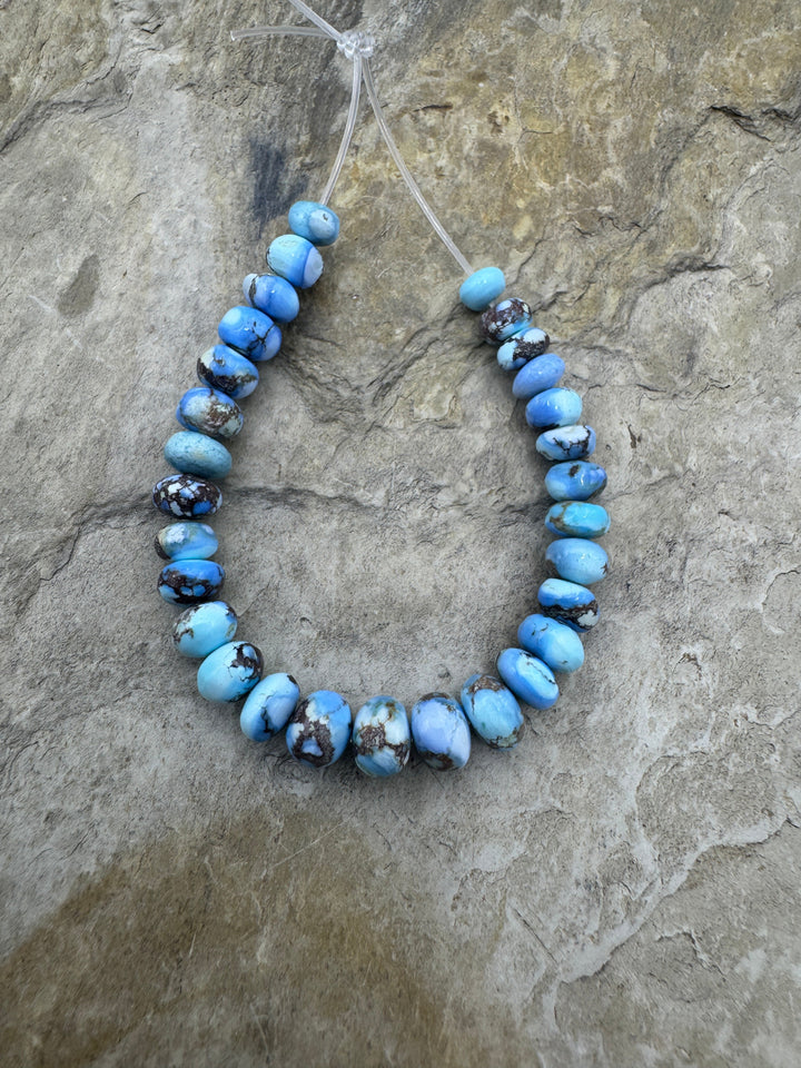 RARE Golden Hills Turquoise (Kazakhstan) Graduated Rondelle