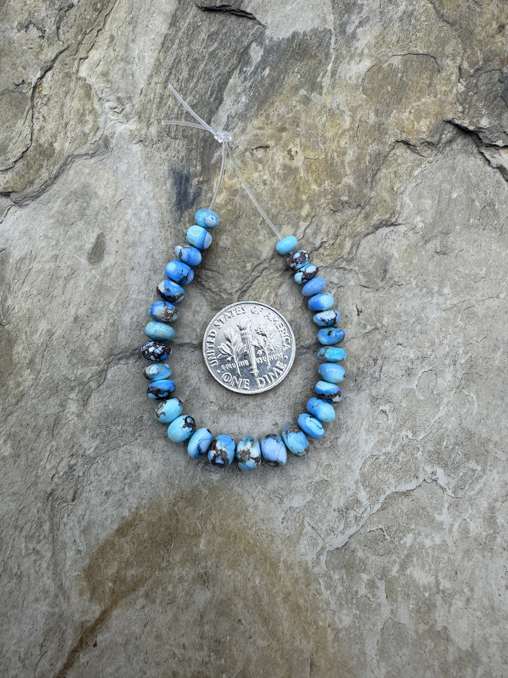 RARE Golden Hills Turquoise (Kazakhstan) Graduated Rondelle