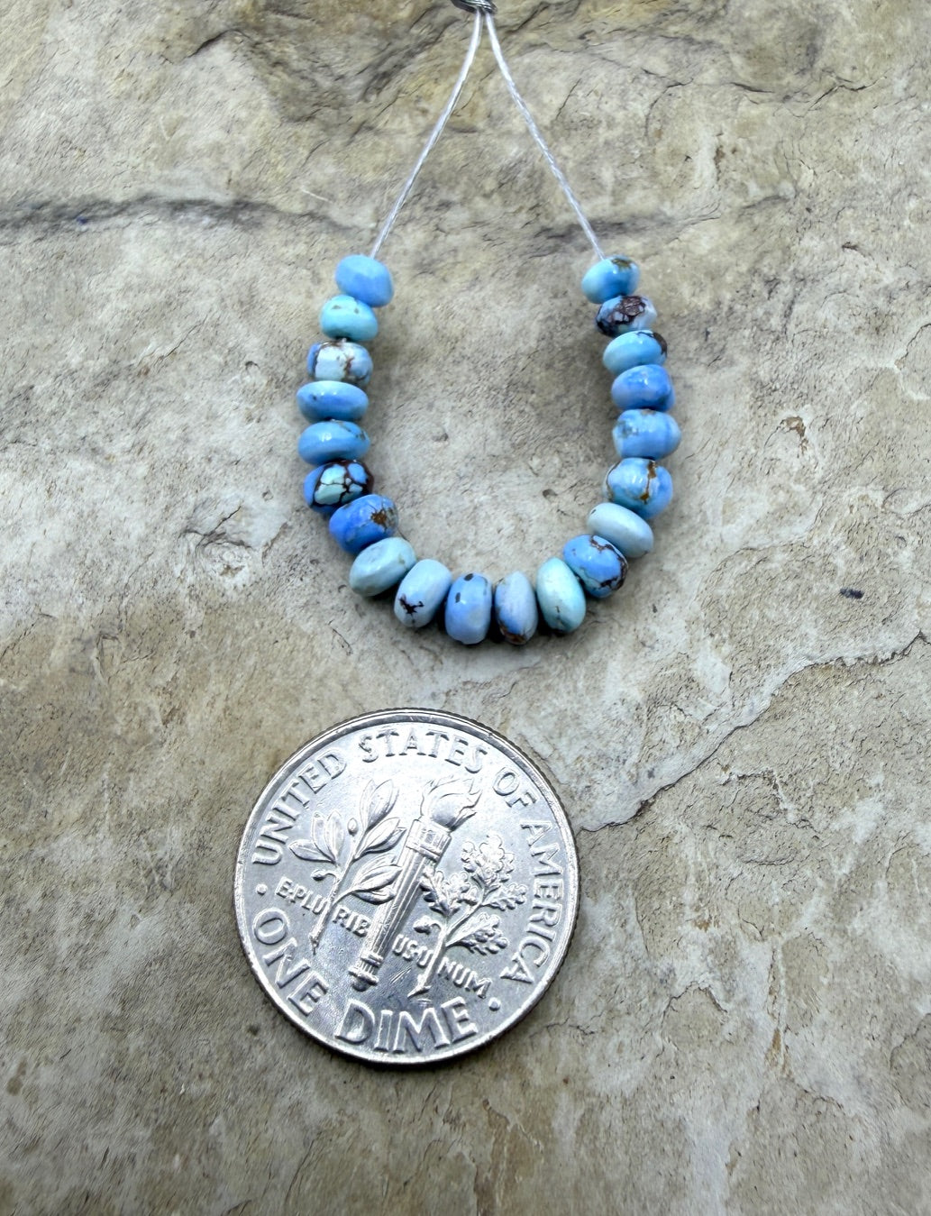 RARE Golden Hills Turquoise (Kazakhstan) Handcut Rondell