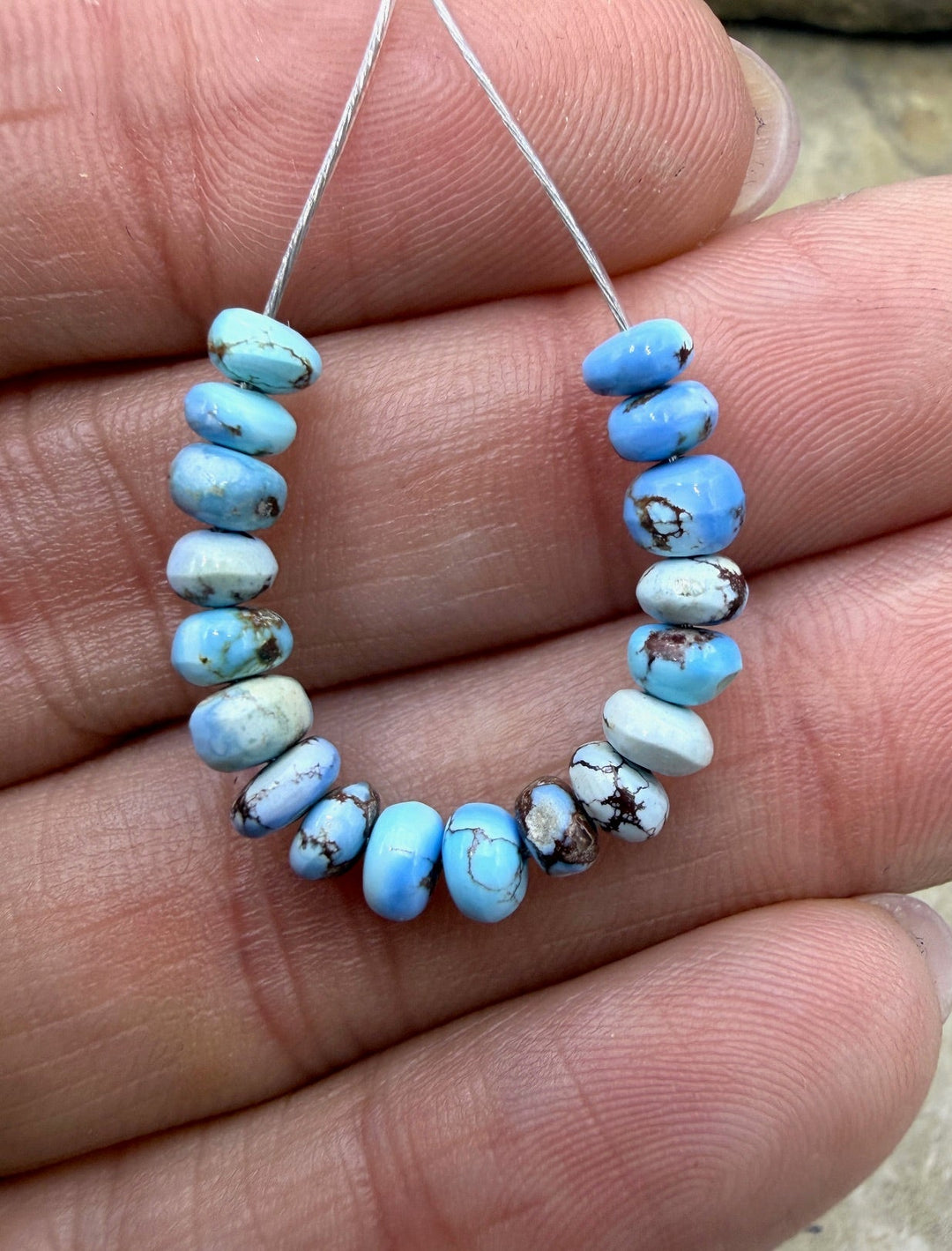 RARE Golden Hills Turquoise (Kazakhstan) Handcut Rondell