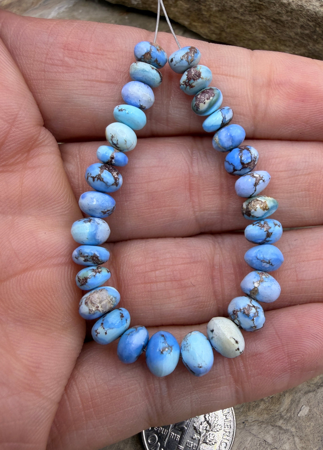 RARE Golden Hills Turquoise (Kazakhstan) Handcut Rondell