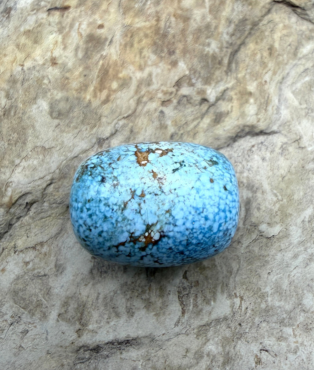 RARE Golden Hills Turquoise (Kazakhstan) Large Barrel Bead