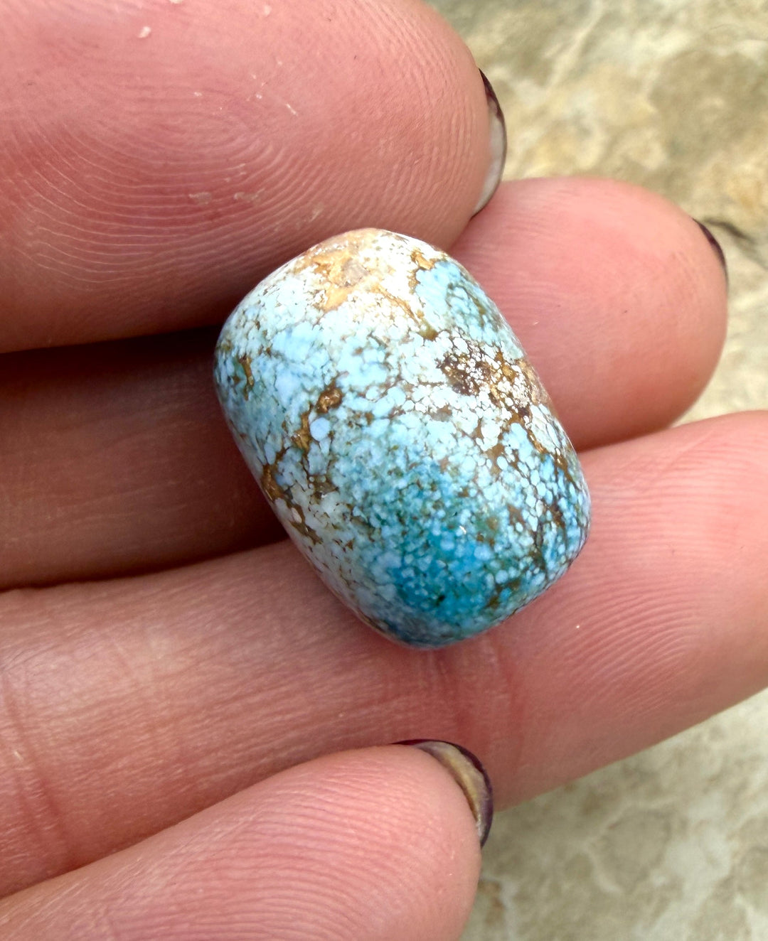 RARE Golden Hills Turquoise (Kazakhstan) Large Barrel Bead