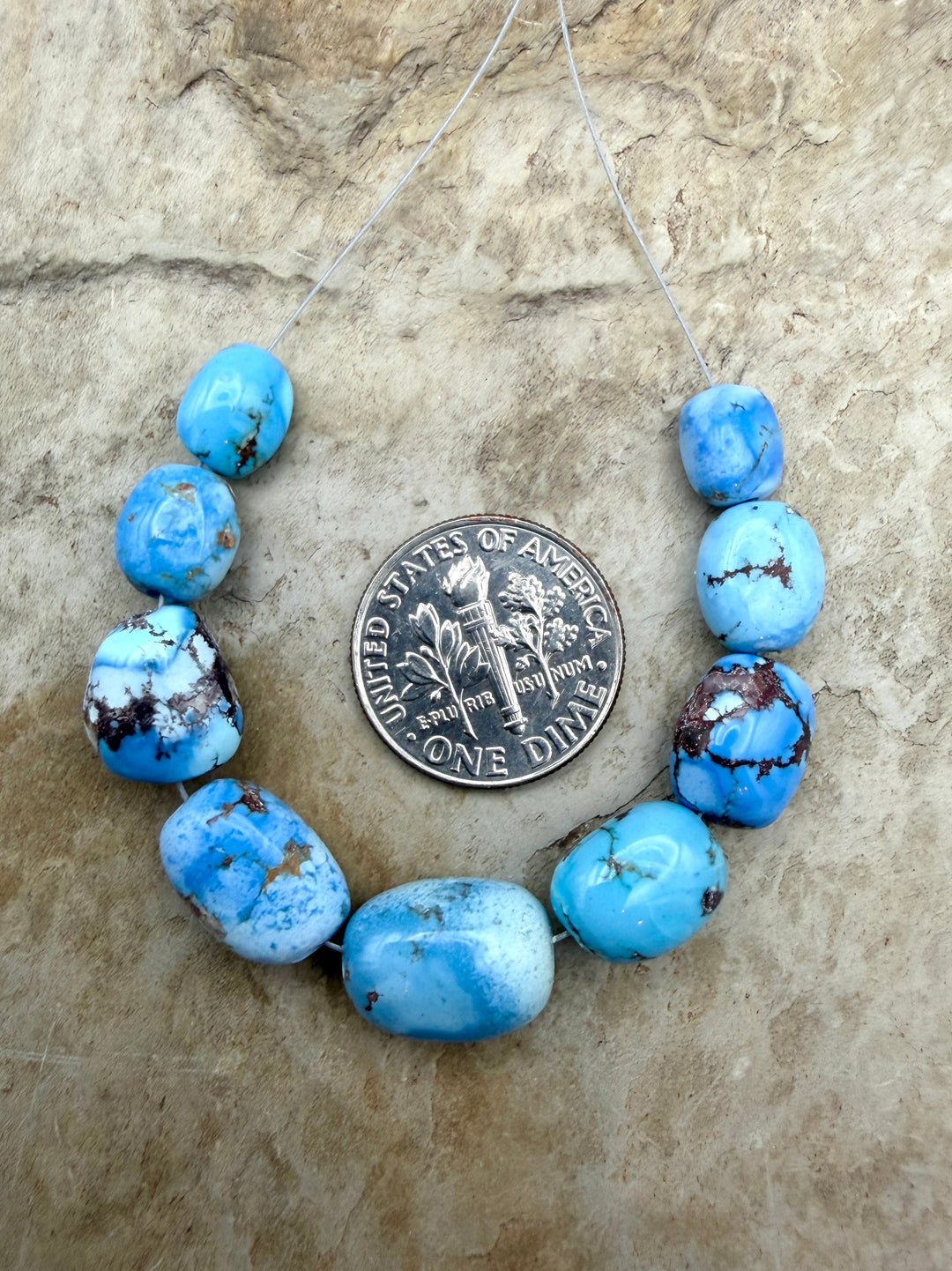 RARE Golden Hills Turquoise (Kazakhstan) Large Graduated