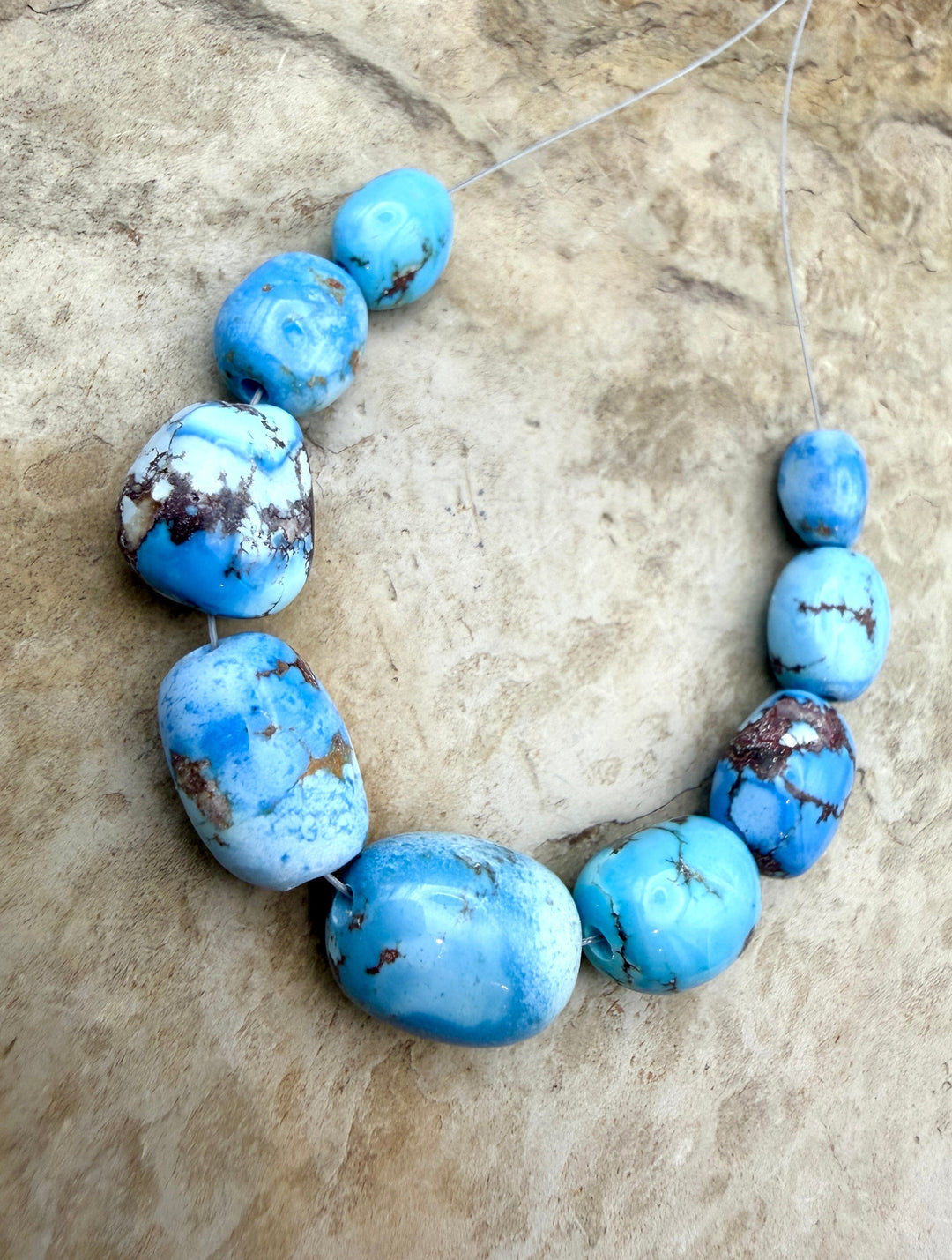 RARE Golden Hills Turquoise (Kazakhstan) Large Graduated