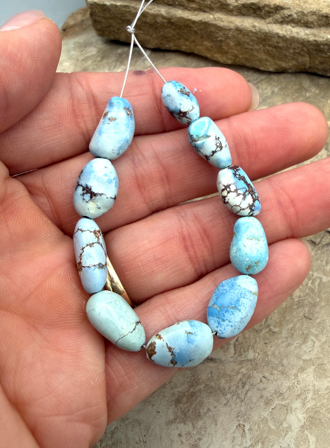 RARE Golden Hills Turquoise (Kazakhstan) Large Nugget Beads