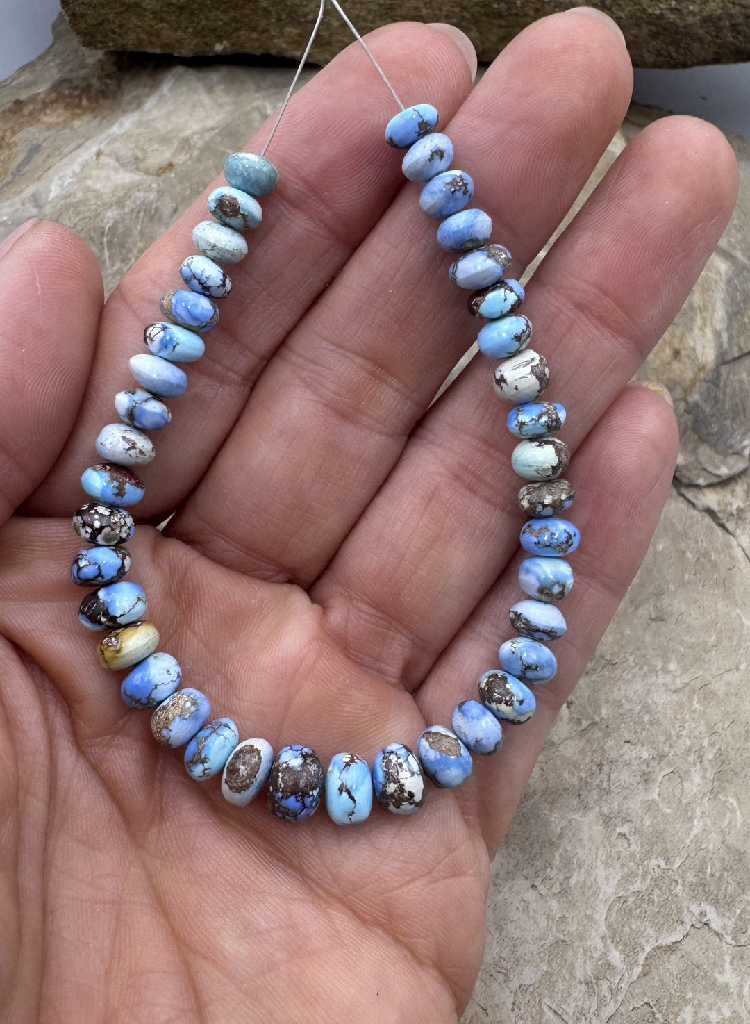 RARE Golden Hills Turquoise (Kazakhstan) Rondelle Beads 6