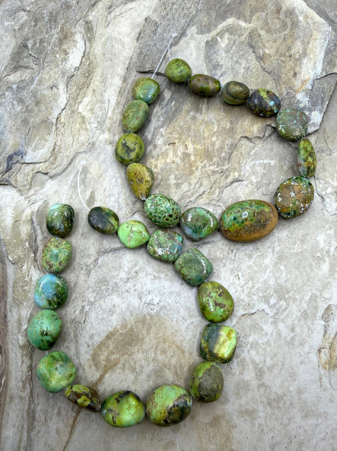 RARE Green Royston Turquoise (NV) Graduated Flat Nugget