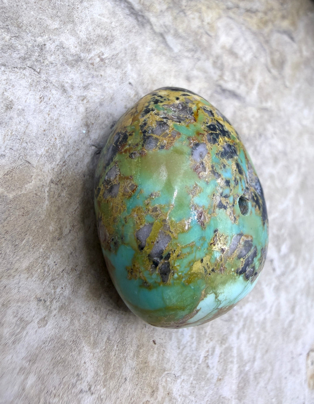 RARE Green Royston Turquoise (NV) HUGE Focal Bead