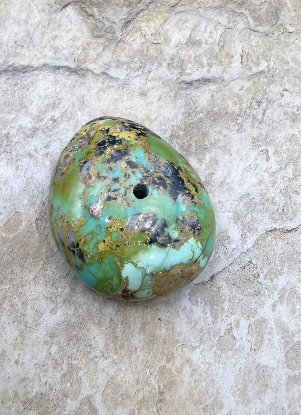 RARE Green Royston Turquoise (NV) HUGE Focal Bead