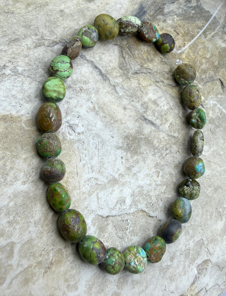 RARE Green Royston Turquoise (NV) Rounded Nugget Beads